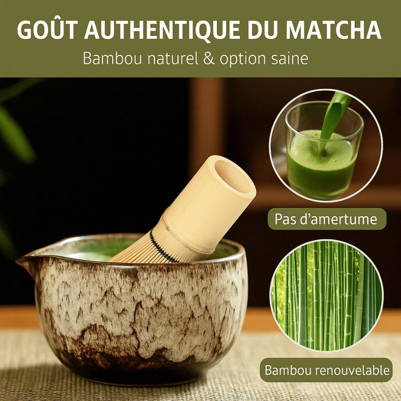 Matcha Set 6-teilig mit Keramikschale und Bambusbesen – Bild 2