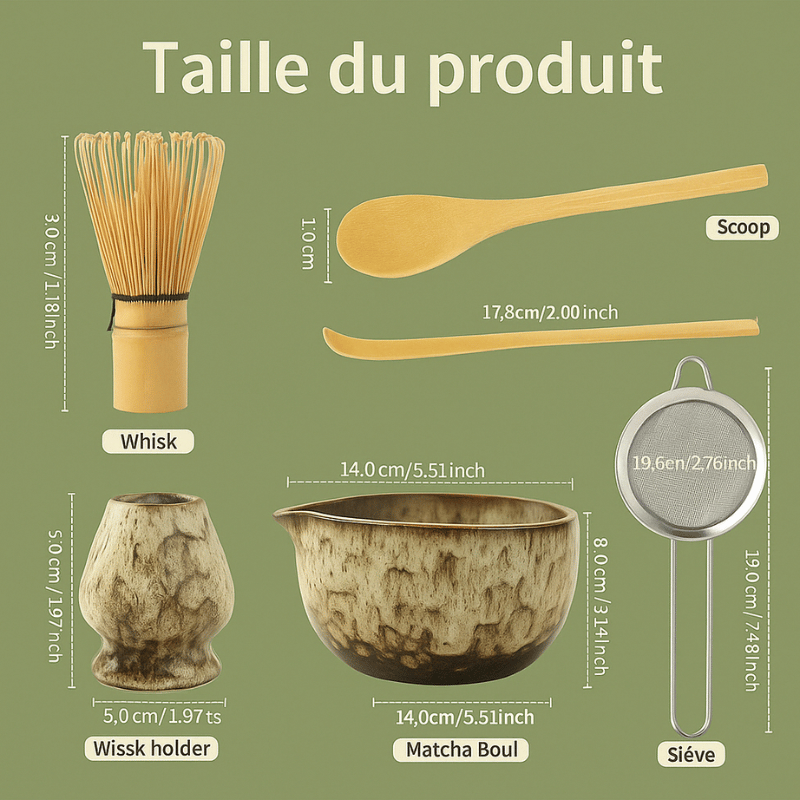 Matcha Set 6-teilig mit Keramikschale und Bambusbesen – Bild 5