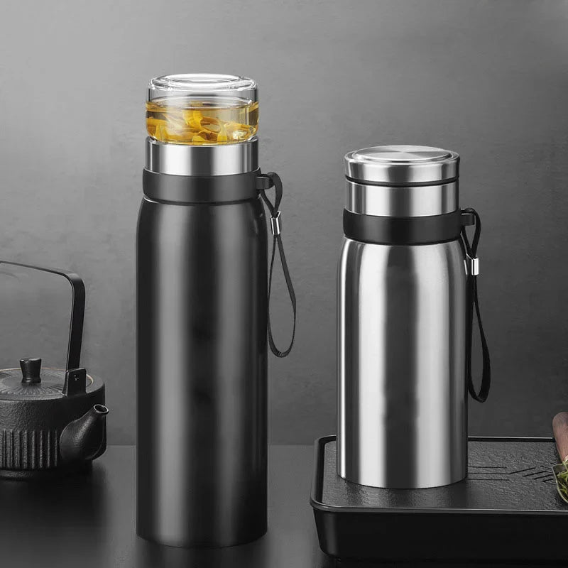 Edelstahl-Thermosflasche mit separatem Teefilter – Bild 3