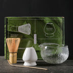 Japanisches Matcha Set – 4- oder 7-teilig aus Glas und Bambus