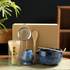 Matcha Set 6-teilig mit Keramikschale und Bambusbesen