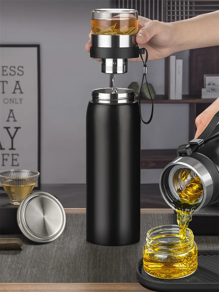 Edelstahl-Thermosflasche mit separatem Teefilter – Bild 6