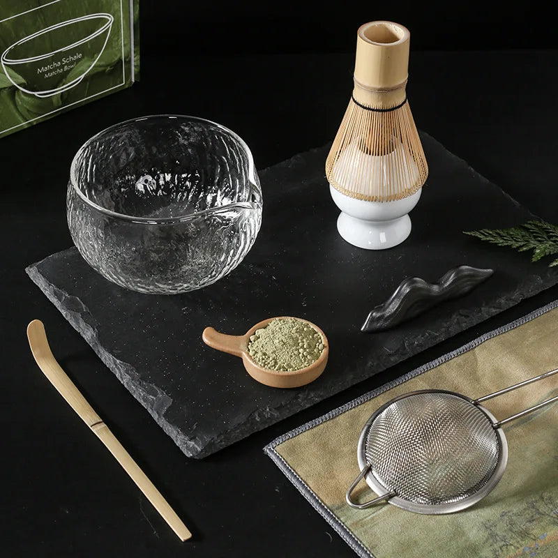 Japanisches Matcha Set – 4- oder 7-teilig aus Glas und Bambus – Bild 5