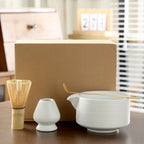 Japanisches Matcha Set 4-teilig – Schale mit Ausgießer
