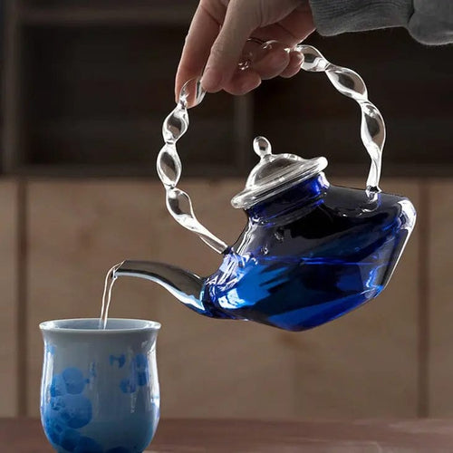 Blaue Design-Glasteekanne 800ML