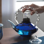Blaue Design-Glasteekanne 800ML