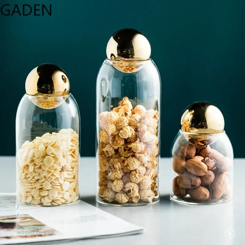 Goldene Glas-Vorratsdose – Bild 2