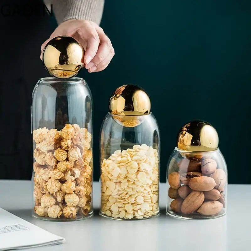 Goldene Glas-Vorratsdose – Bild 3