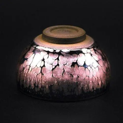Tenmoku Matcha-Schale mit dunkler Glasur – Bild 3