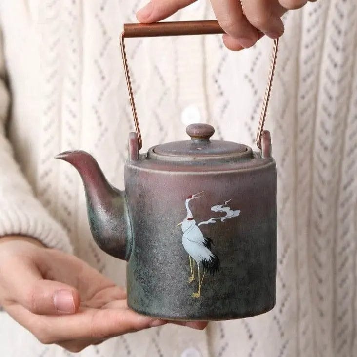 Chinesische Keramik-Teekanne Kraniche 400ML