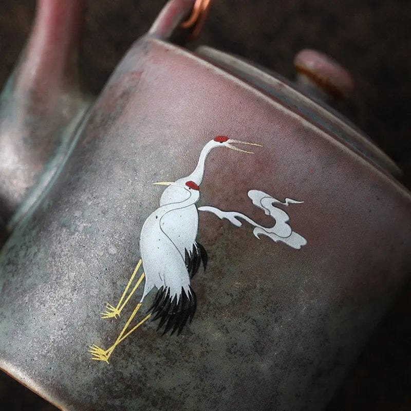 Chinesische Keramik-Teekanne Kraniche 400ML