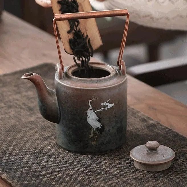 Chinesische Keramik-Teekanne Kraniche 400ML