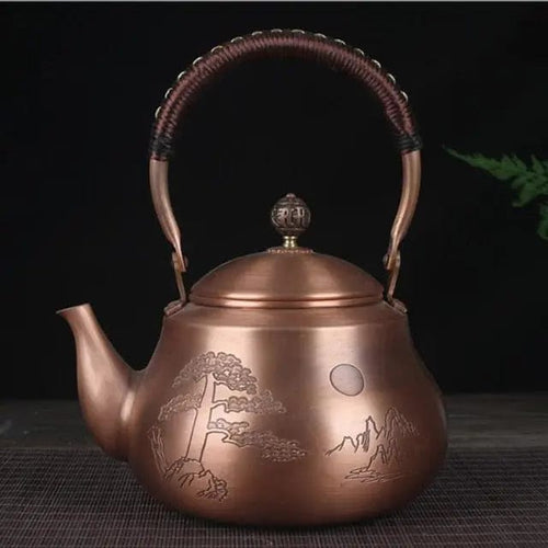 Chinesische Kupfer-Teekanne Landschaft 1.6L