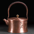 Chinesische Kupfer-Teekanne mit Pferdemotiven 1L