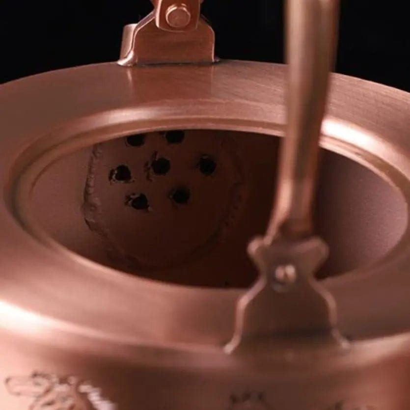 Chinesische Kupfer-Teekanne mit Pferdemotiven 1L