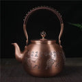 Chinesische Kupfer-Teekanne Rund Stiere 1,5L