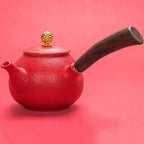 Chinesische Kyusu-Teekanne Rot Keramik 240ML
