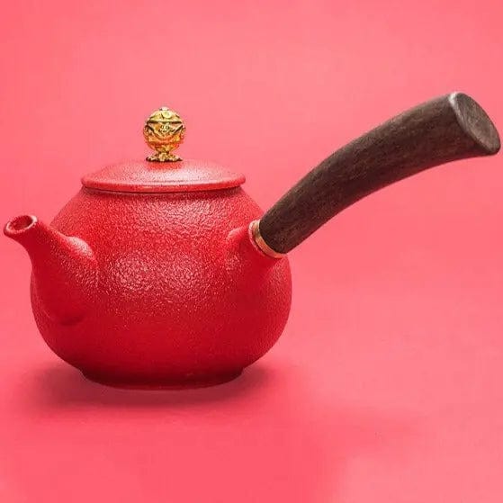 Chinesische Kyusu-Teekanne Rot Keramik 240ML