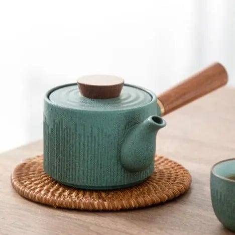 Chinesische Kyusu Teekanne Türkis Keramik 150ML