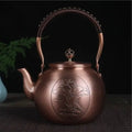 Chinesische runde Kupfer-Teekanne Seerose 1,5L