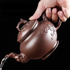 Chinesische Teekanne aus Ton mit Blumenmotiven 500ML