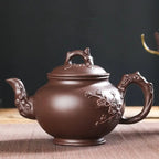 Chinesische Teekanne aus Ton mit Blumenmotiven 500ML