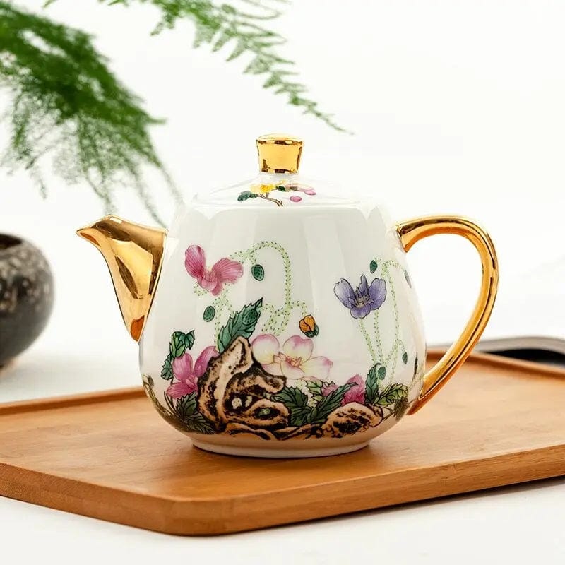 Chinesische Teekanne aus weißem Goldporzellan 450ML