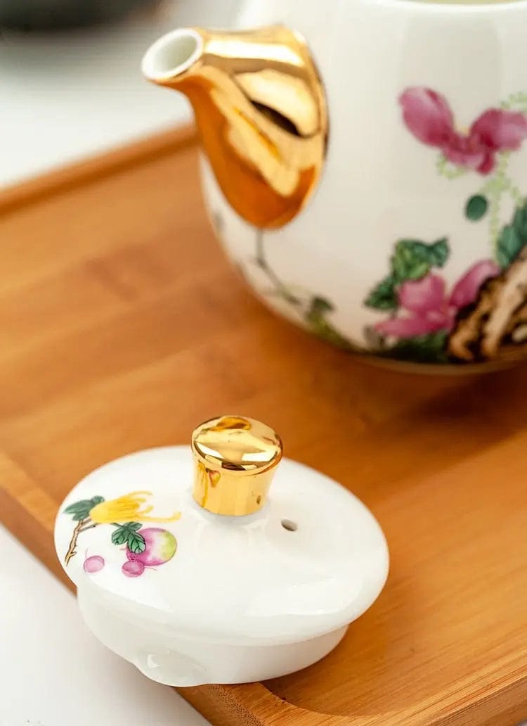 Chinesische Teekanne aus weißem Goldporzellan 450ML