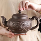 Chinesische Ton-Teekanne mit Hahnmuster 500ML