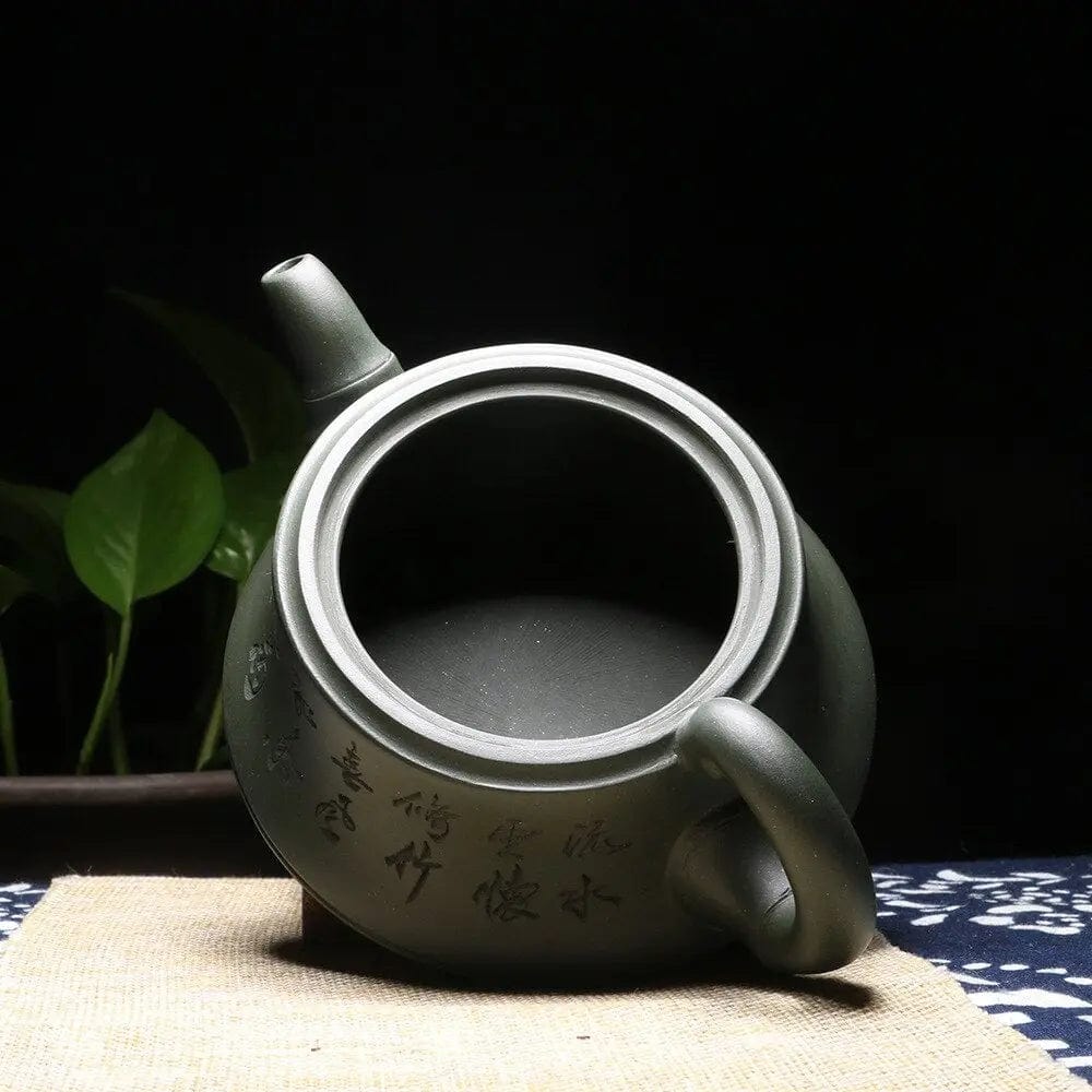 Chinesische Ton-Teekanne mit Schrift 1L