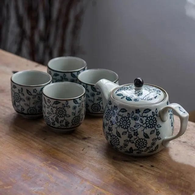 Chinesisches Teeservice aus Porzellan Große Blumen 480ML