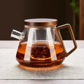 Design-Teekanne aus Glas und Holz 700ml