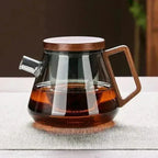 Design-Teekanne aus Glas und Holz 700ml