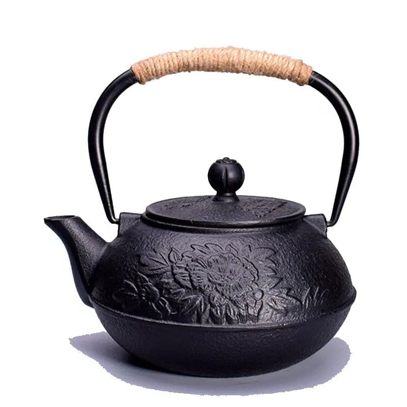 Einfache Japanische Gusseisen-Teekanne mit Blumen 900ml