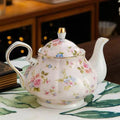 Englische Porzellan-Teekanne in Rosa mit Blumen 400ML