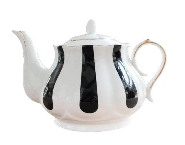 Englische Porzellankanne mit schwarzen Streifen 860ML