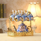 Englisches Porzellan-Teeservice Blau-Gold