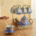 Englisches Porzellan-Teeservice Blau-Gold