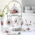 Englisches Porzellan-Teeservice mit Rosen