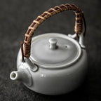 Flache japanische Teekanne aus grauem Porzellan 180ML