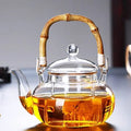 Glasteekanne mit Bambusgriff 600ML