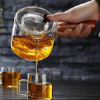 Glasteekanne mit Holz 500ML