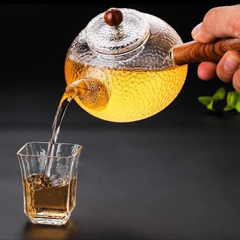 Glasteekanne mit Holzgriff 300ML