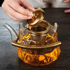Goldene Glasteekanne 1L