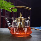 Goldene Glasteekanne 1L