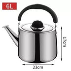Großer Edelstahl-Flötenkessel 2,5–7L