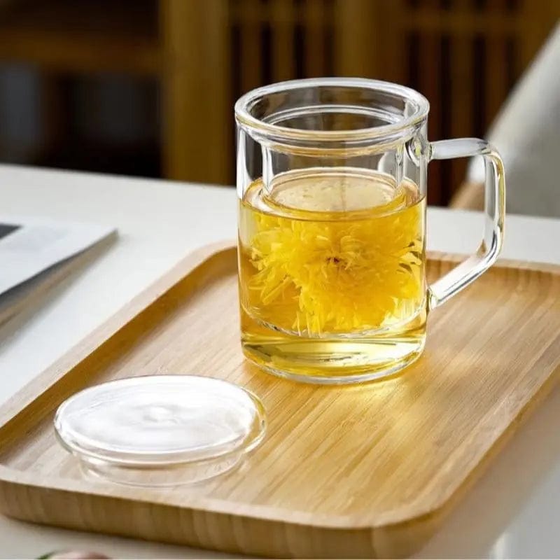 Großer Teeglasbecher mit Infuser 400ml