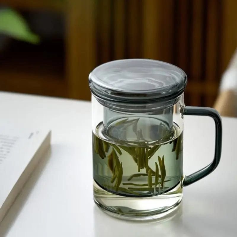 Großer Teeglasbecher mit Infuser 400ml