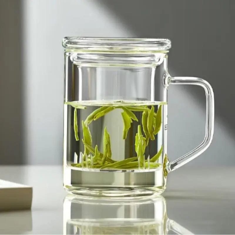 Großer Teeglasbecher mit Infuser 400ml