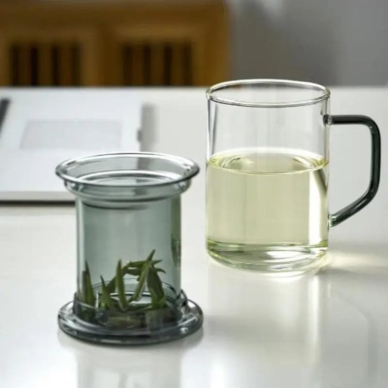 Großer Teeglasbecher mit Infuser 400ml